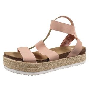 Report Womens 11 Blush Elastic Strap Espadrille Platform Casual‎ Sandals